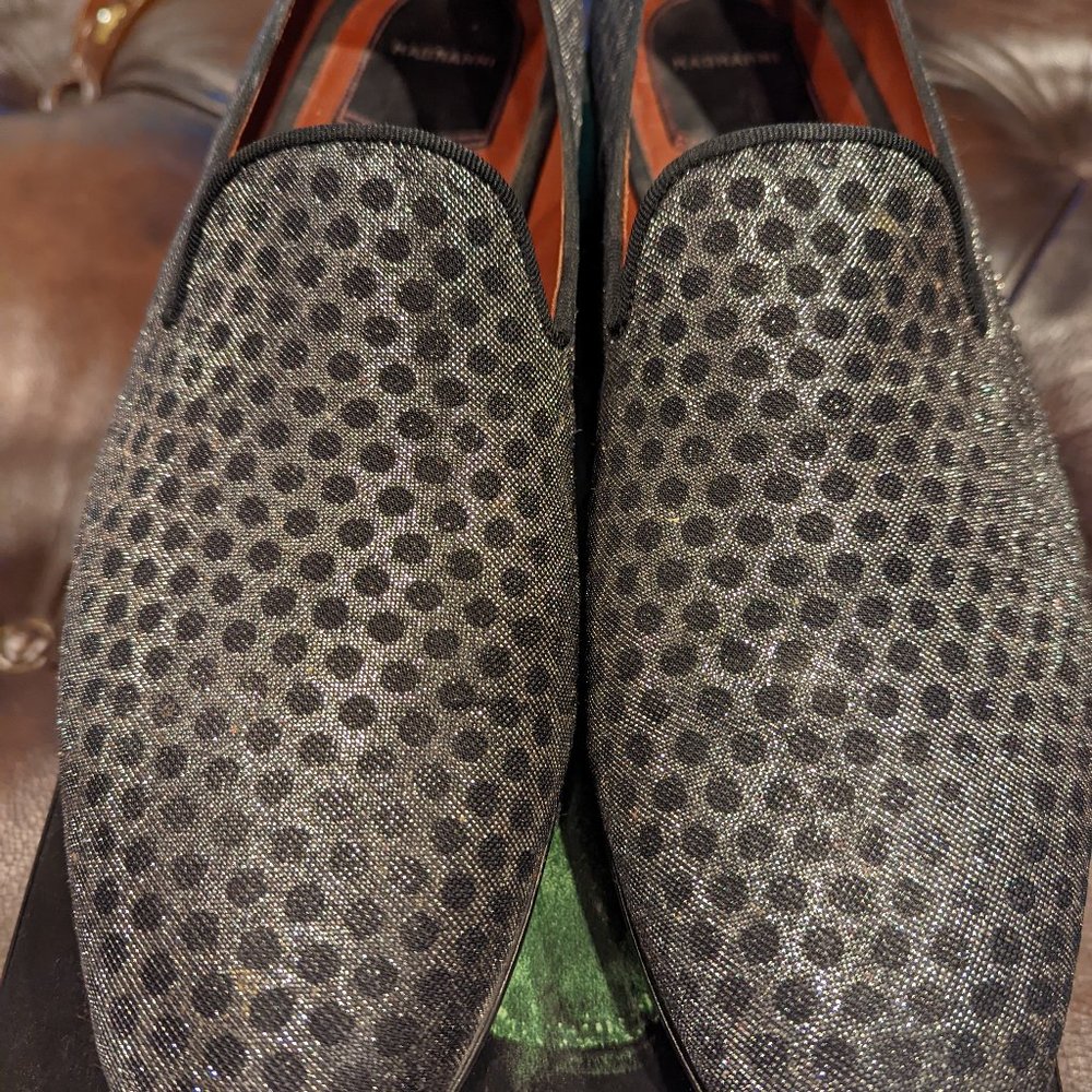 Magnanni Loafers - 'Haute Couture' - Silver/Black/Gray - Sz 15 US